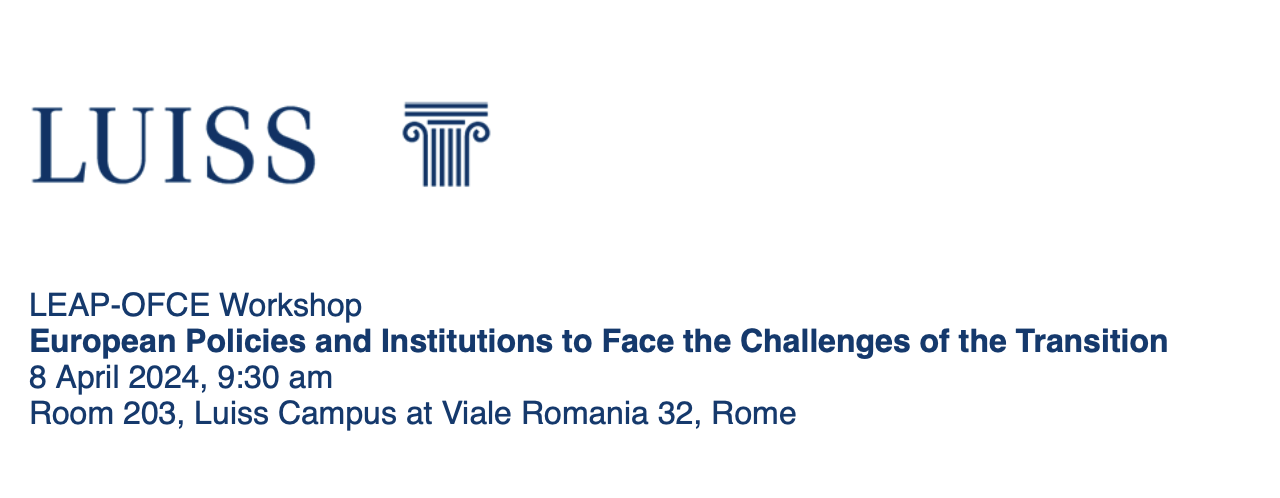 European Policies and Institutions to Face the Challenges of the Transition